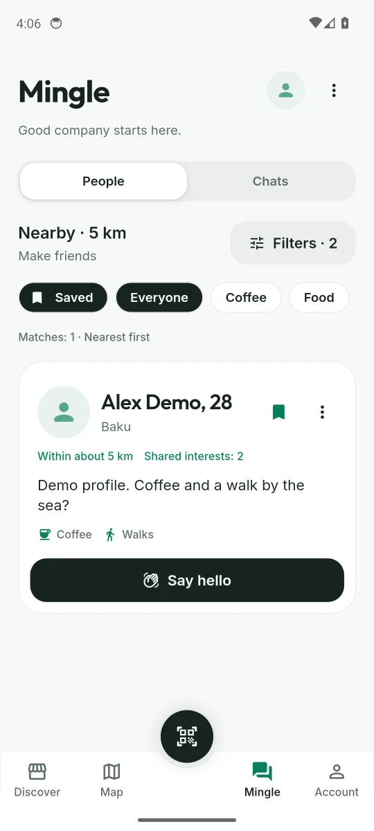 MoyMate in the moymenyu app: people nearby with shared interests